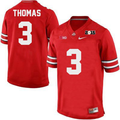 Ohio State Buckeyes Men's Michael Thomas #3 Red Authentic Nike 2015 Patch College NCAA Stitched Football Jersey YO19Q41ZC